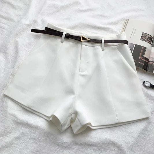 Triangle Buckle High-Waist Shorts