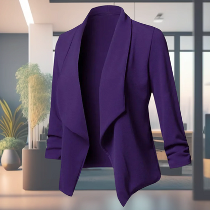 Draped Open-Front Blazer