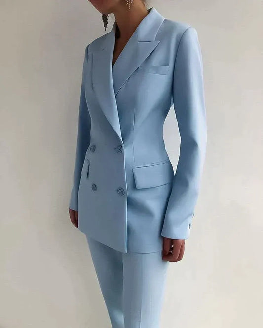 Double-Breasted Tailored Pantsuit