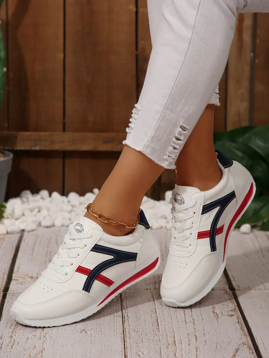 Striped Lace-Up Sneakers