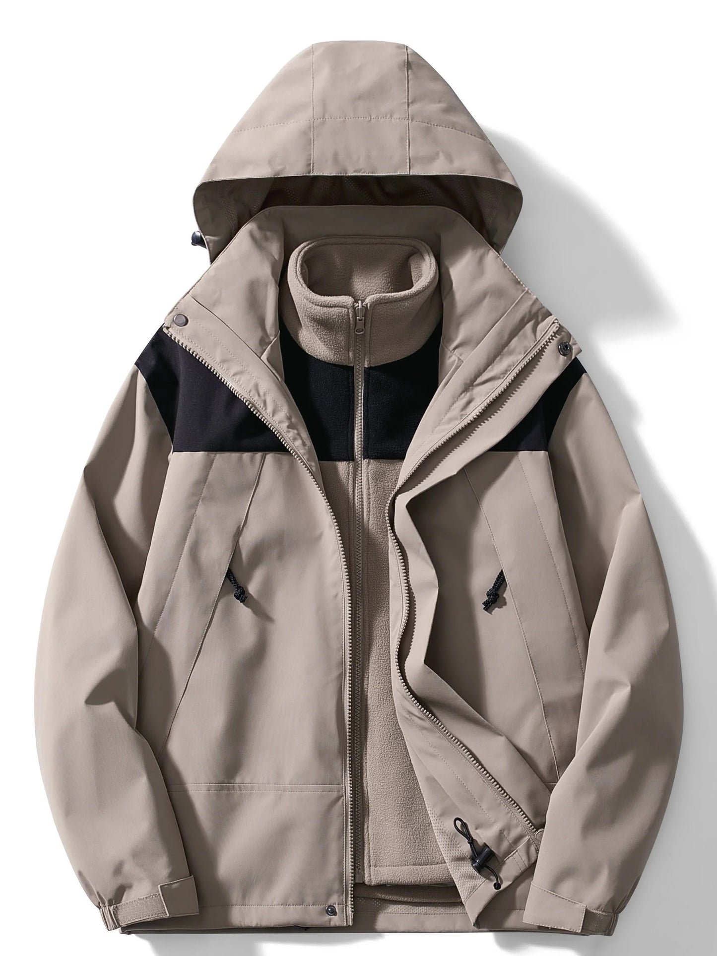 Two-Layer Hooded Jacket For Fall