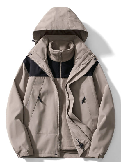Two-Layer Hooded Jacket For Fall