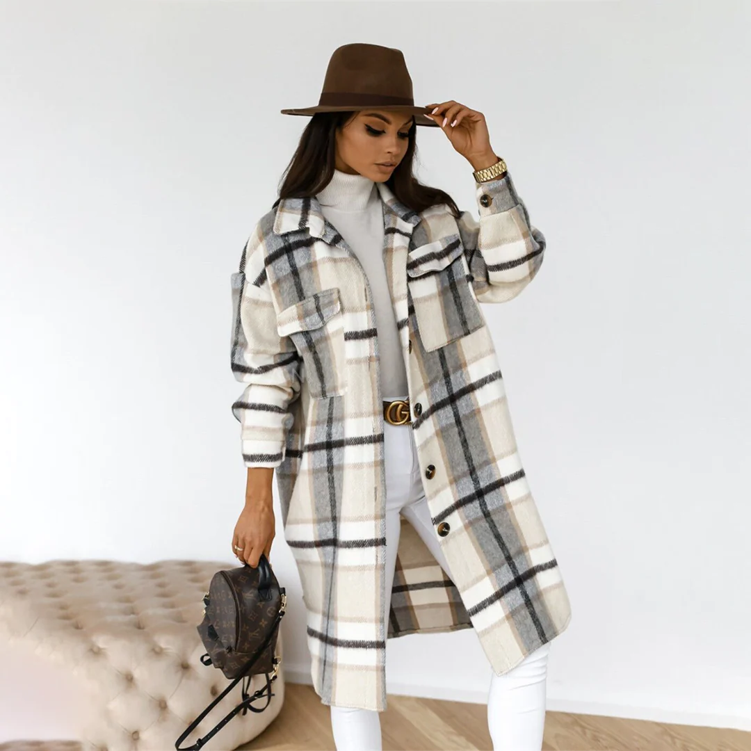 Fall Checked Overshirt Coat