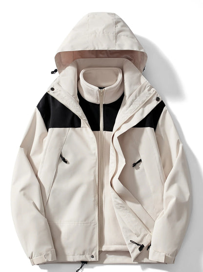 Two-Layer Hooded Jacket For Fall