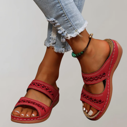 Cutout Strap Slide Sandals