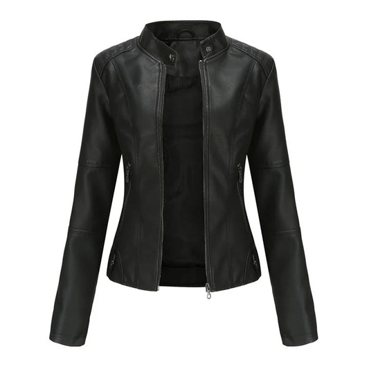 Cropped Moto Zip Jacket