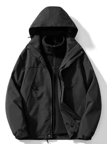 Two-Layer Hooded Jacket For Fall