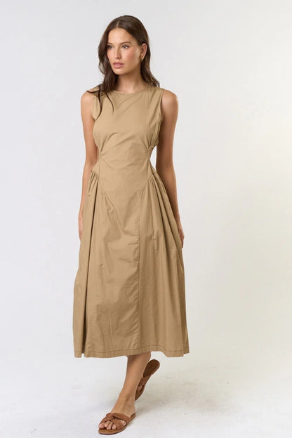 Cut-Out Waist Midi Dress