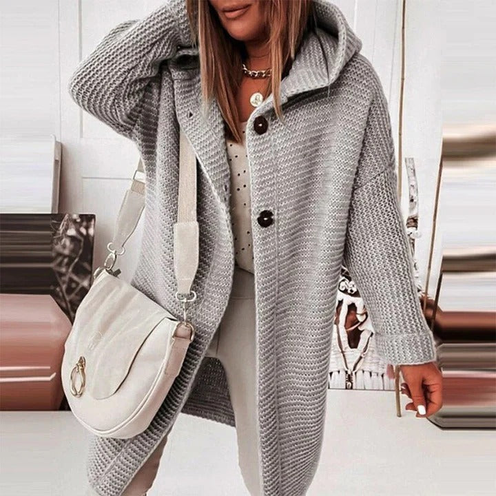 Fall Knit Hooded Coat