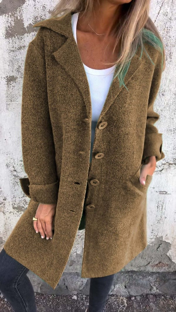 Button Front Long Coat