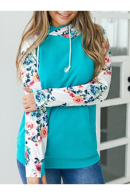 Fall Floral Sleeve Hoodie