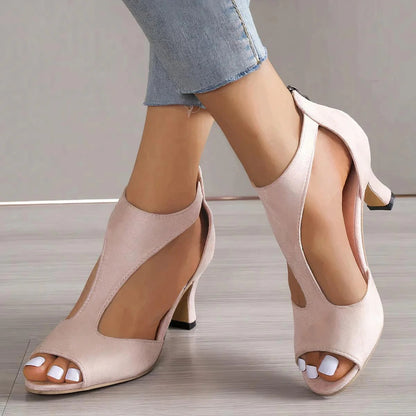 Cutout Peep-Toe Heels