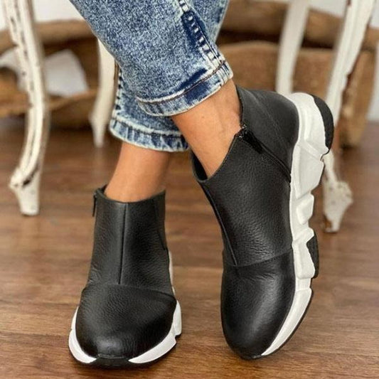 Fall Contrast-Sole Ankle Boots