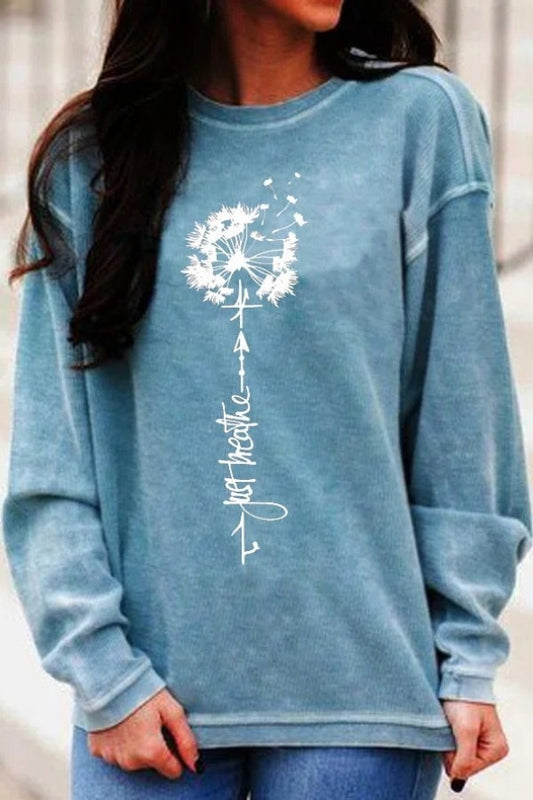 Fall Dandelion Print Sweater
