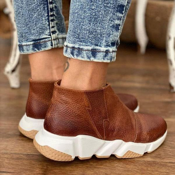 Fall Contrast-Sole Ankle Boots