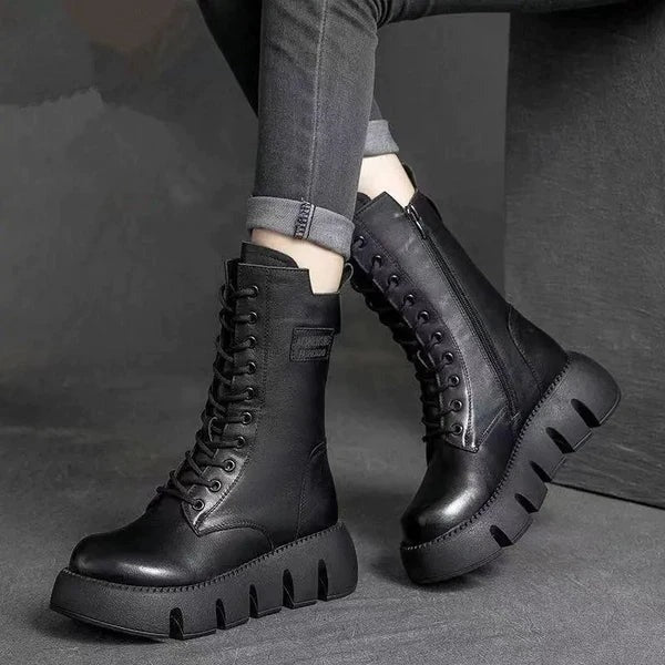 Fall Platform Lace-Up Boots