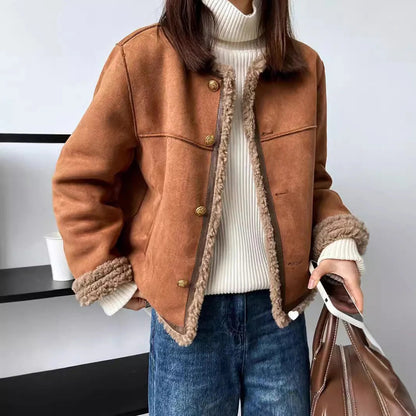Fall Shearling Trim Jacket
