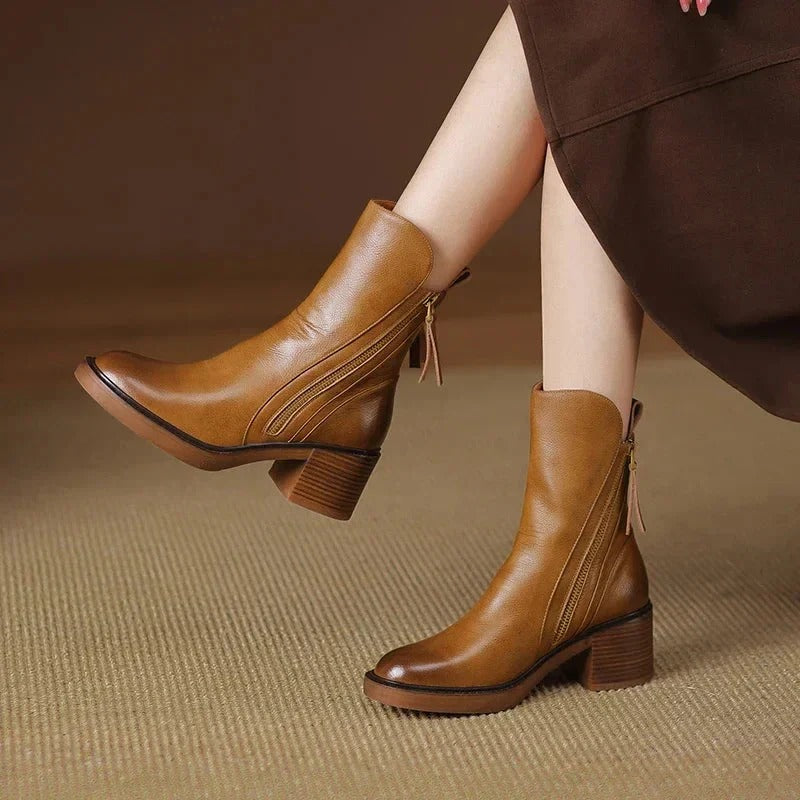 Fall Side-Zip Block Boots