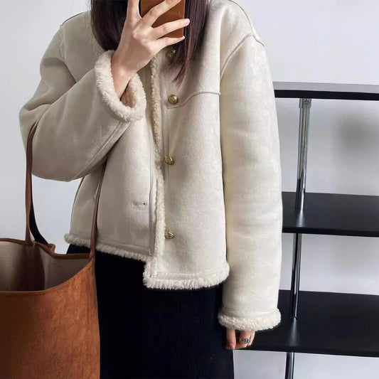 Fall Shearling Trim Jacket