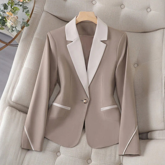 Contrast Lapel Blazer