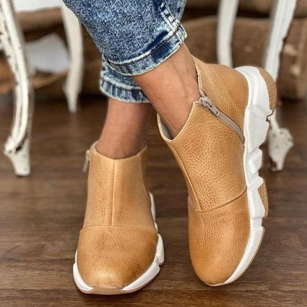 Fall Contrast-Sole Ankle Boots