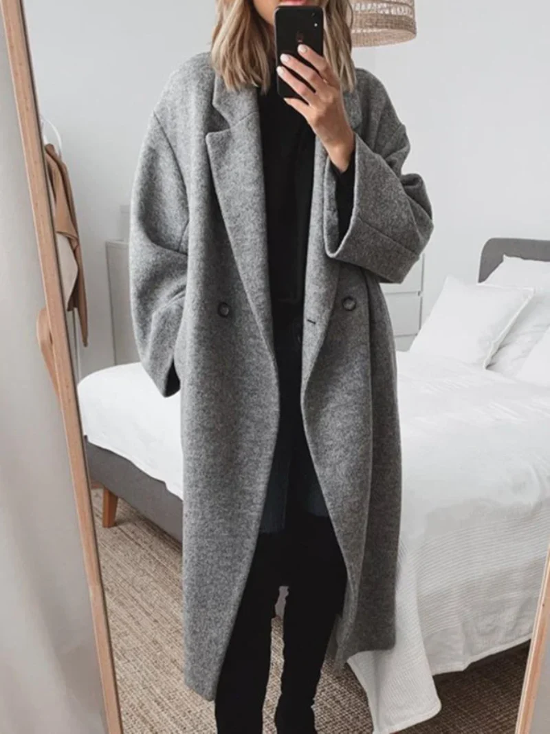 Double-Breasted Oversized Coat