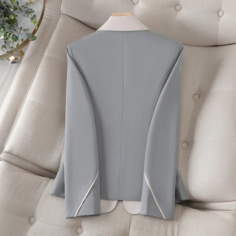 Contrast Lapel Blazer