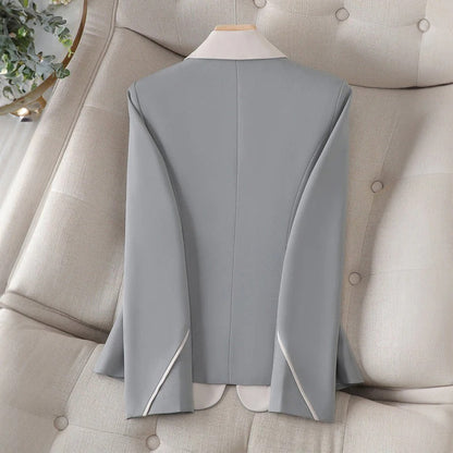Contrast Lapel Blazer