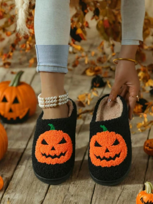 Pumpkin Face Slippers