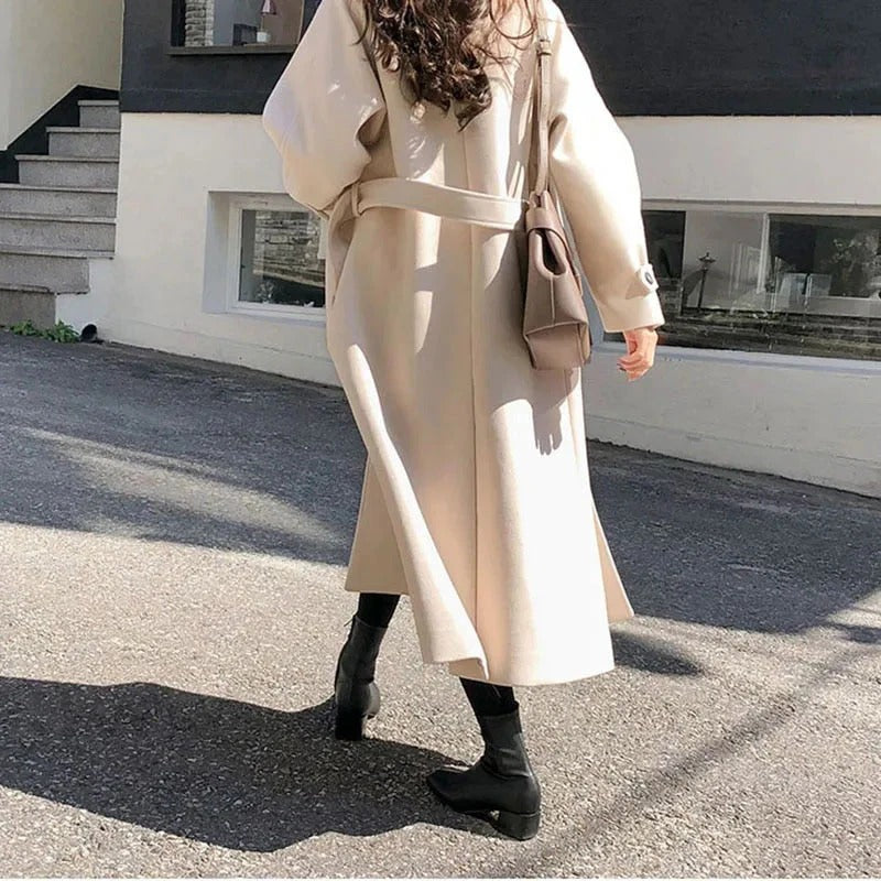 Fall Long Button-Front Overcoat