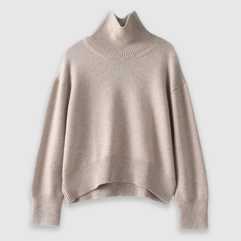 Fall High-Neck Knit Sweater