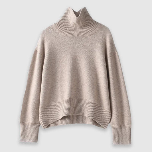 Fall High-Neck Knit Sweater