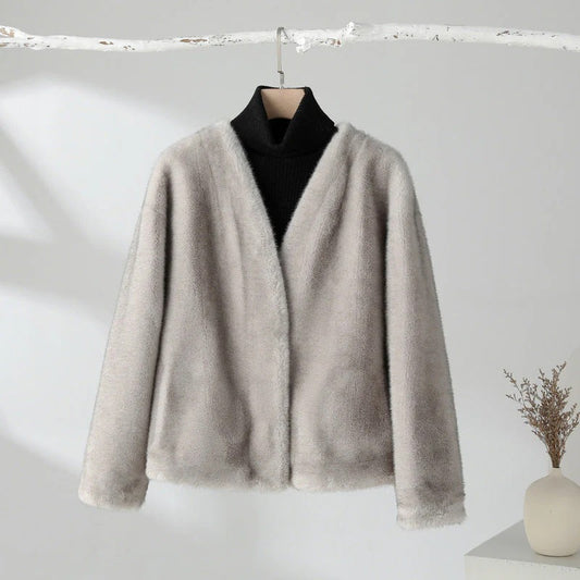 Fall Minimalist Faux Fur Coat