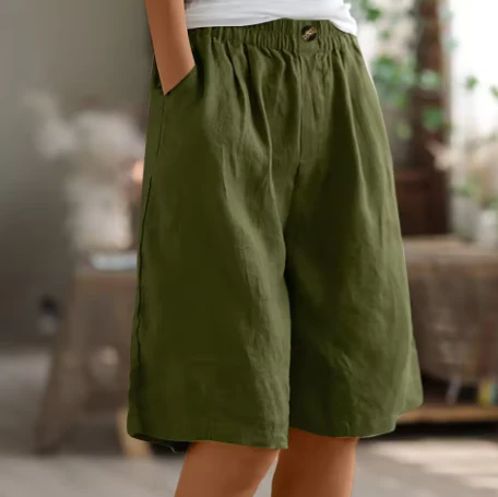 Wide Casual Shorts - Lightweight Fabric, Relaxed Fit