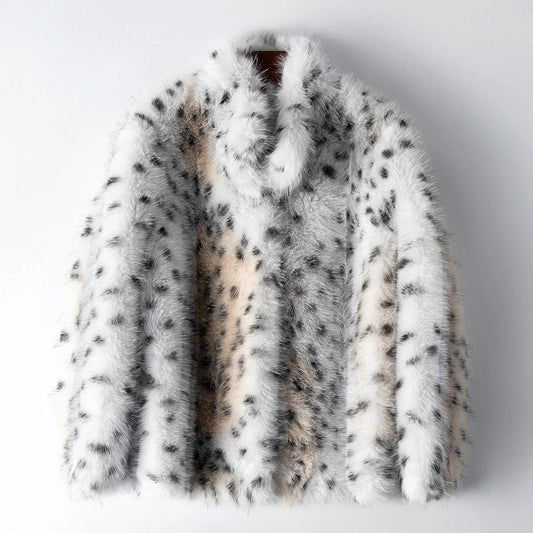 Fall Spotted Faux Fur Coat
