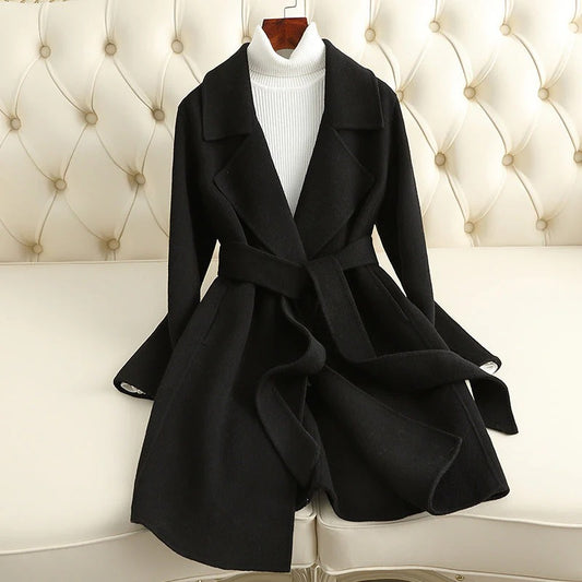 Fall Wool Wrap Coat