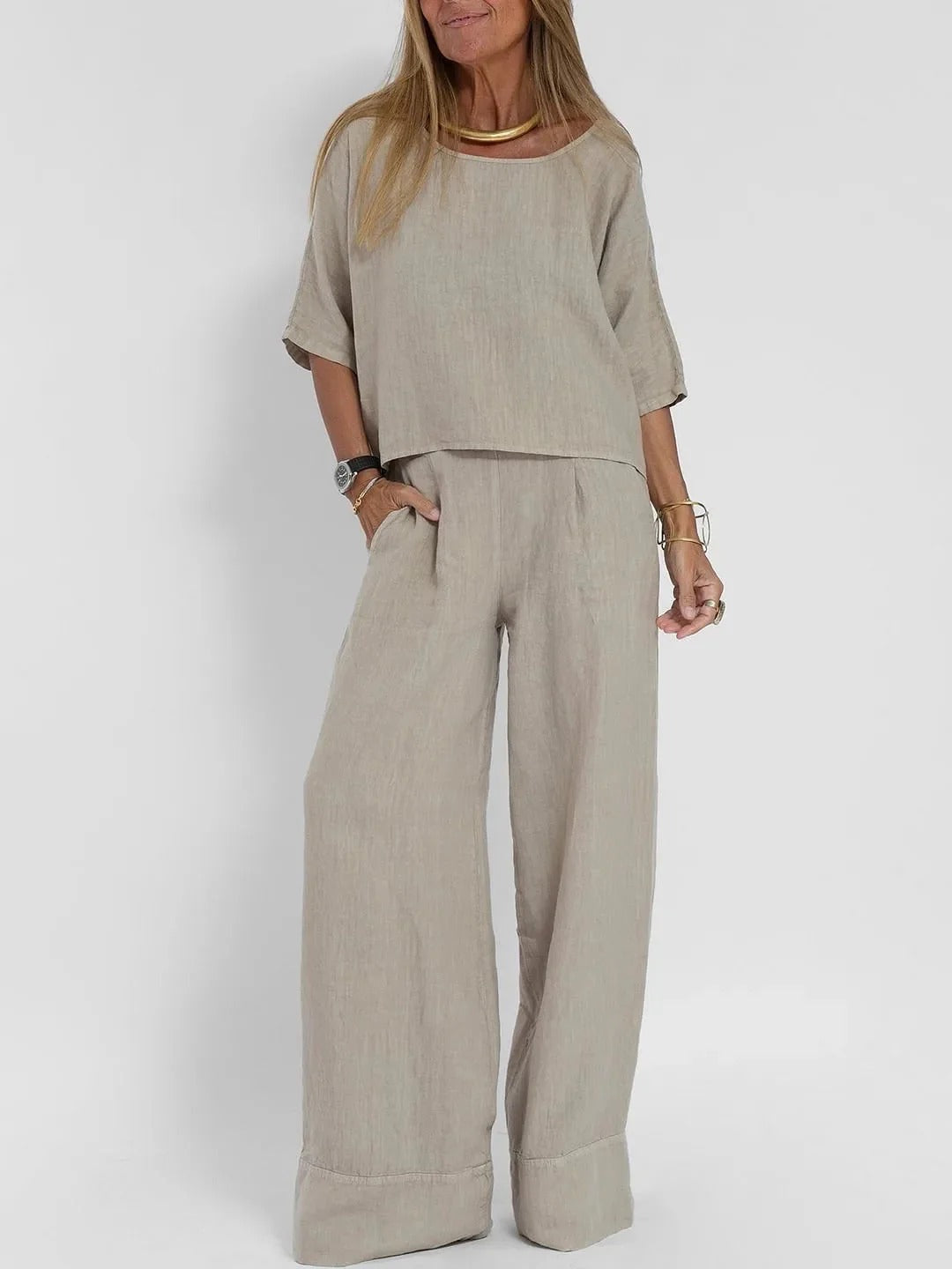 Wide-Leg Two-Piece Set