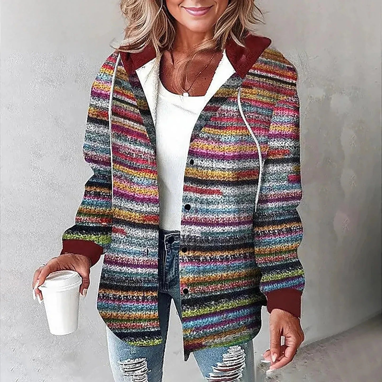 Fall Checked Wool-Blend Shacket