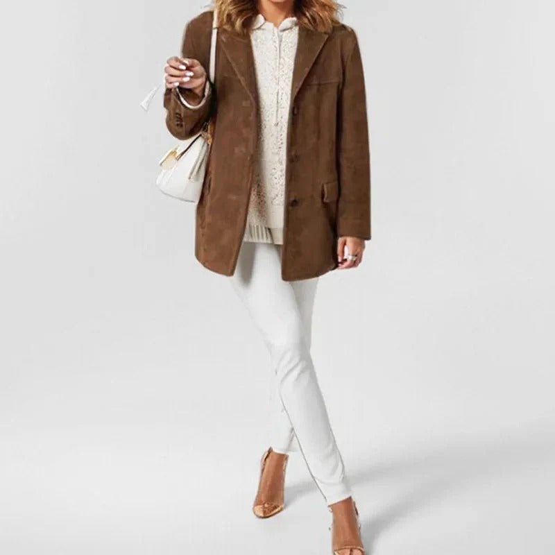 Fall Single-Breasted Suede Jacket