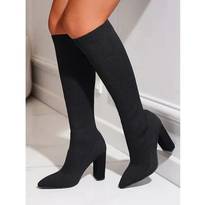Knee-High Sock Boots For Fall