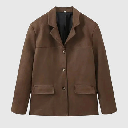 Fall Single-Breasted Suede Jacket