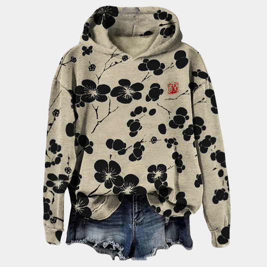 Fall Floral Print Hoodie
