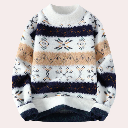 Brushed Geo Stripe Sweater