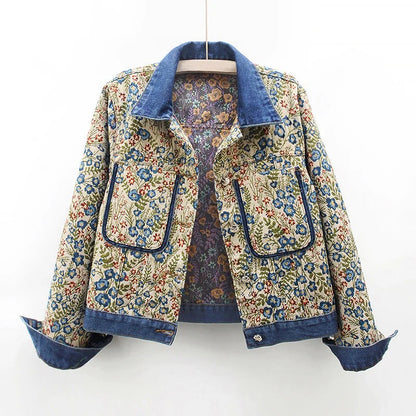 Fall Floral Denim Jacket