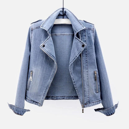 Asymmetrical Zip Denim Jacket