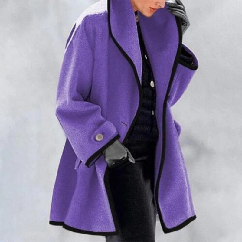 Fall Contrast Trim Coat