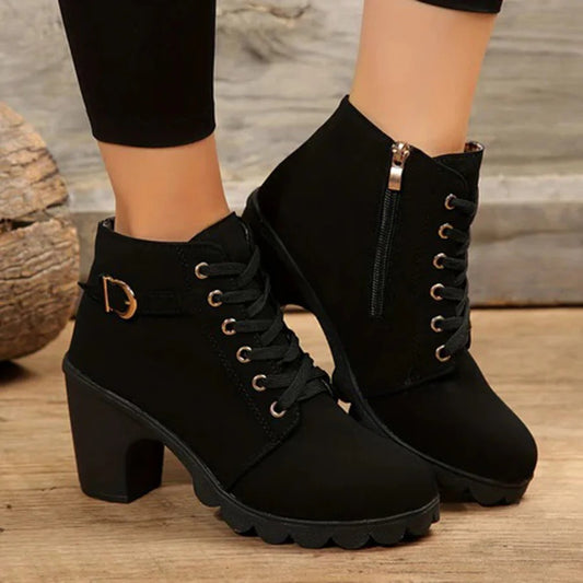 Fall Lace-Up Block Boots