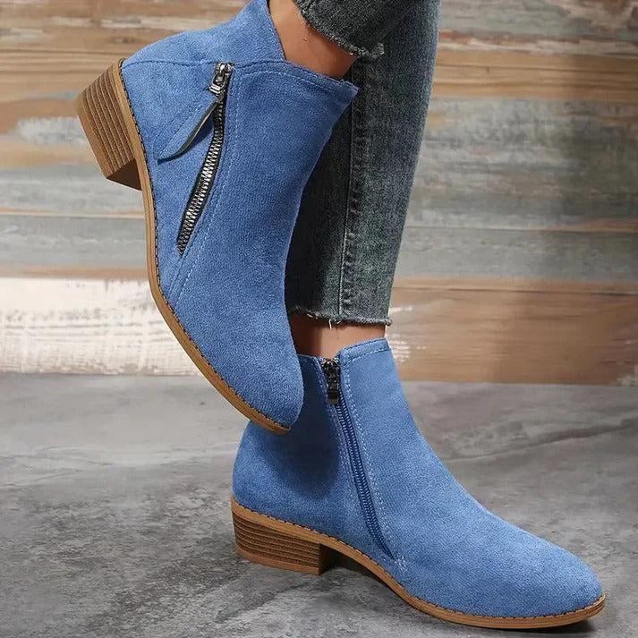 Fall Suede Zip Boots
