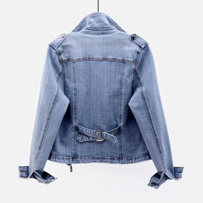Asymmetrical Zip Denim Jacket