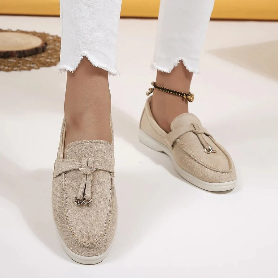 Slip-On Loafers with Decorative Ties